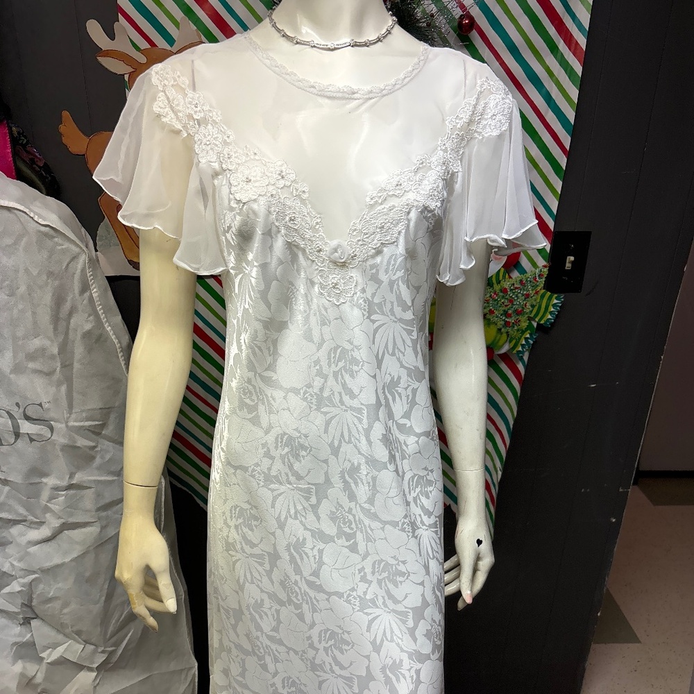 vintage white silk nightgown